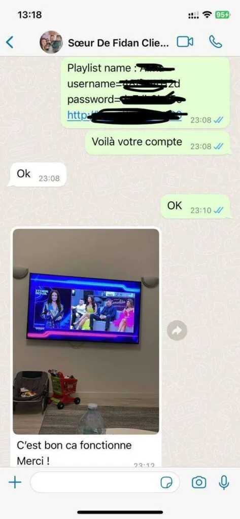 WhatsApp screenshot displaying successful multi-screen subscription setup 6